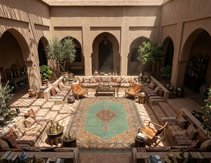 Blue oushak rug